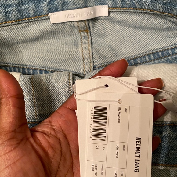 HELMUT LANG REVERSED DENIM MINI SKIRT 26 - Picture 14 of 14